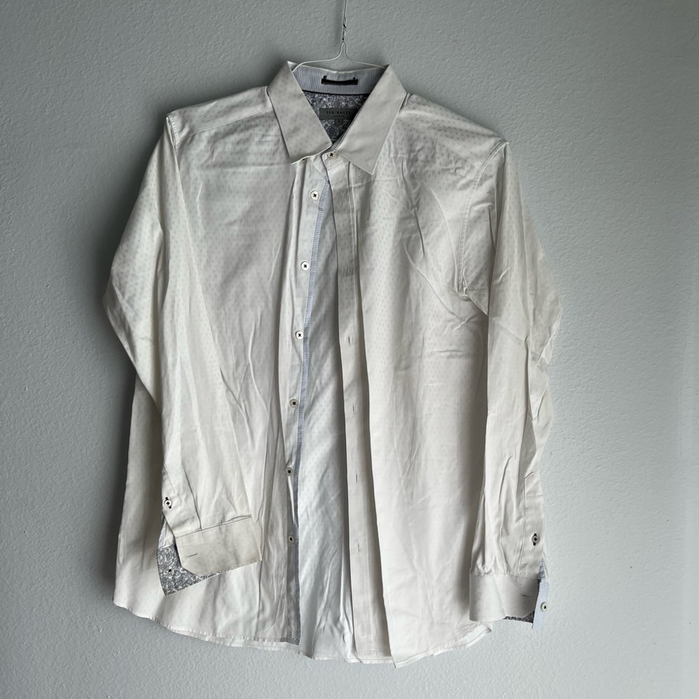 Ted Baker Cream Color Dress Shirt: Size M (5)